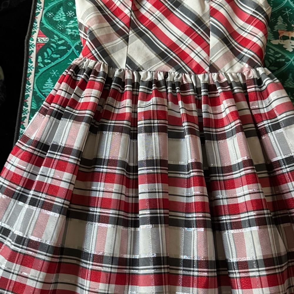Bonnie Jean Christmas Holiday Plaid Sleeveless Party Dress  8 - Picture 5 of 9